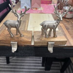 Reindeer stocking holder set of 2